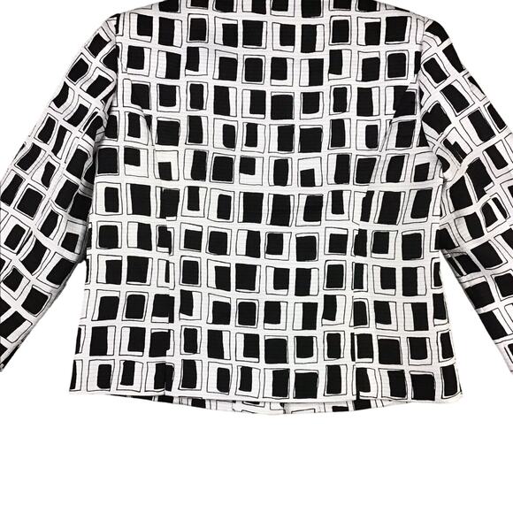 Investments Women’s Size 8 Black White Square Block Pattern Career Jacket NWT - Picture 15 of 16